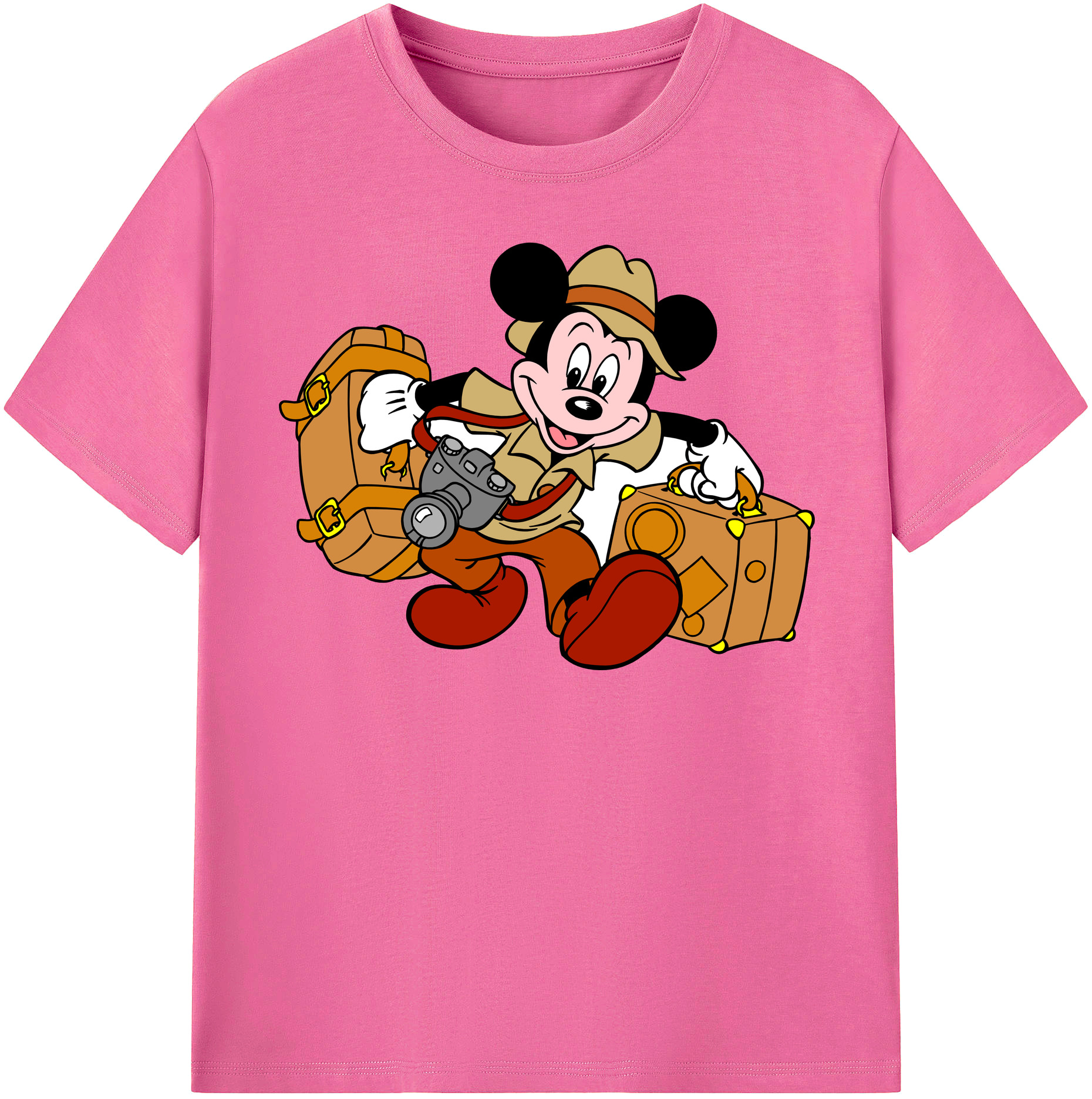 （画像用） ミッキーマウス Mickey Mouse レディースカジュアルプリントTシャツ（綿100％）